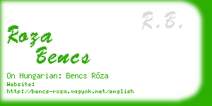 roza bencs business card